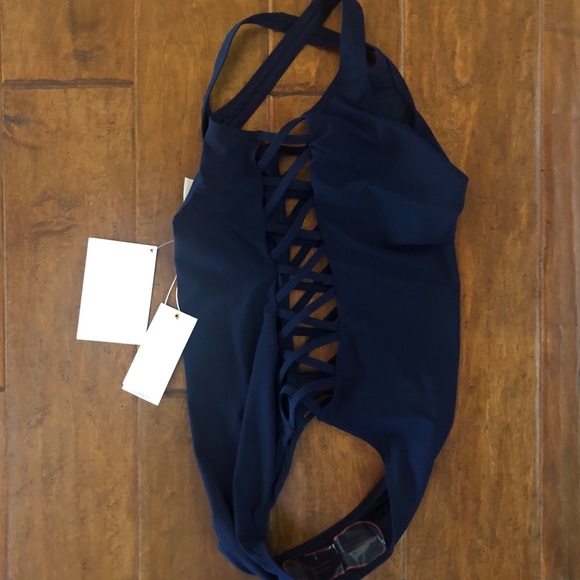 Tory Burch Navy Lace-Up Tank One Piece Swimsuit XS - Picture 7 of 11